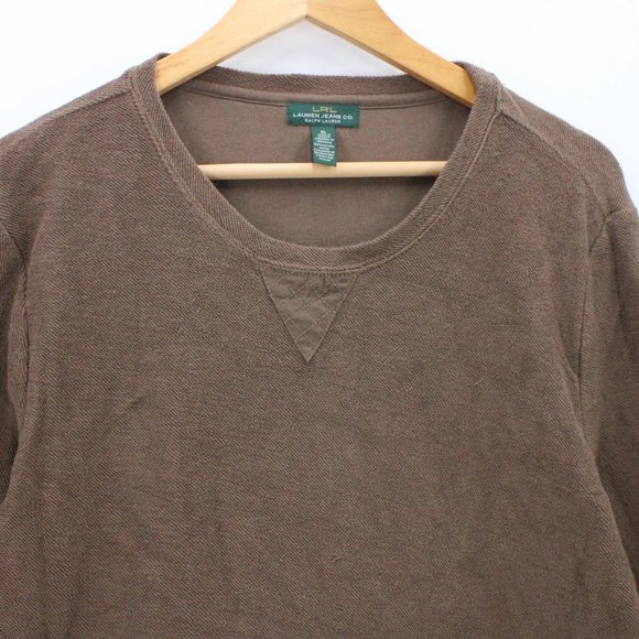 LRL Lauren Jeans Co. Ralph Lauren Shirt Mens Brown Pullover Long Sleeve XL - Picture 5 of 9
